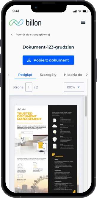 Billon compliance dashboard screen