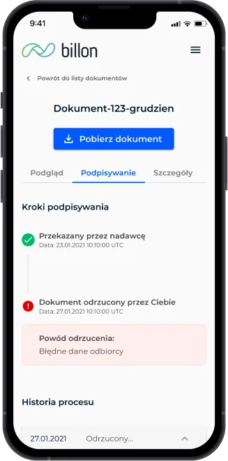 Billon user verification workflow