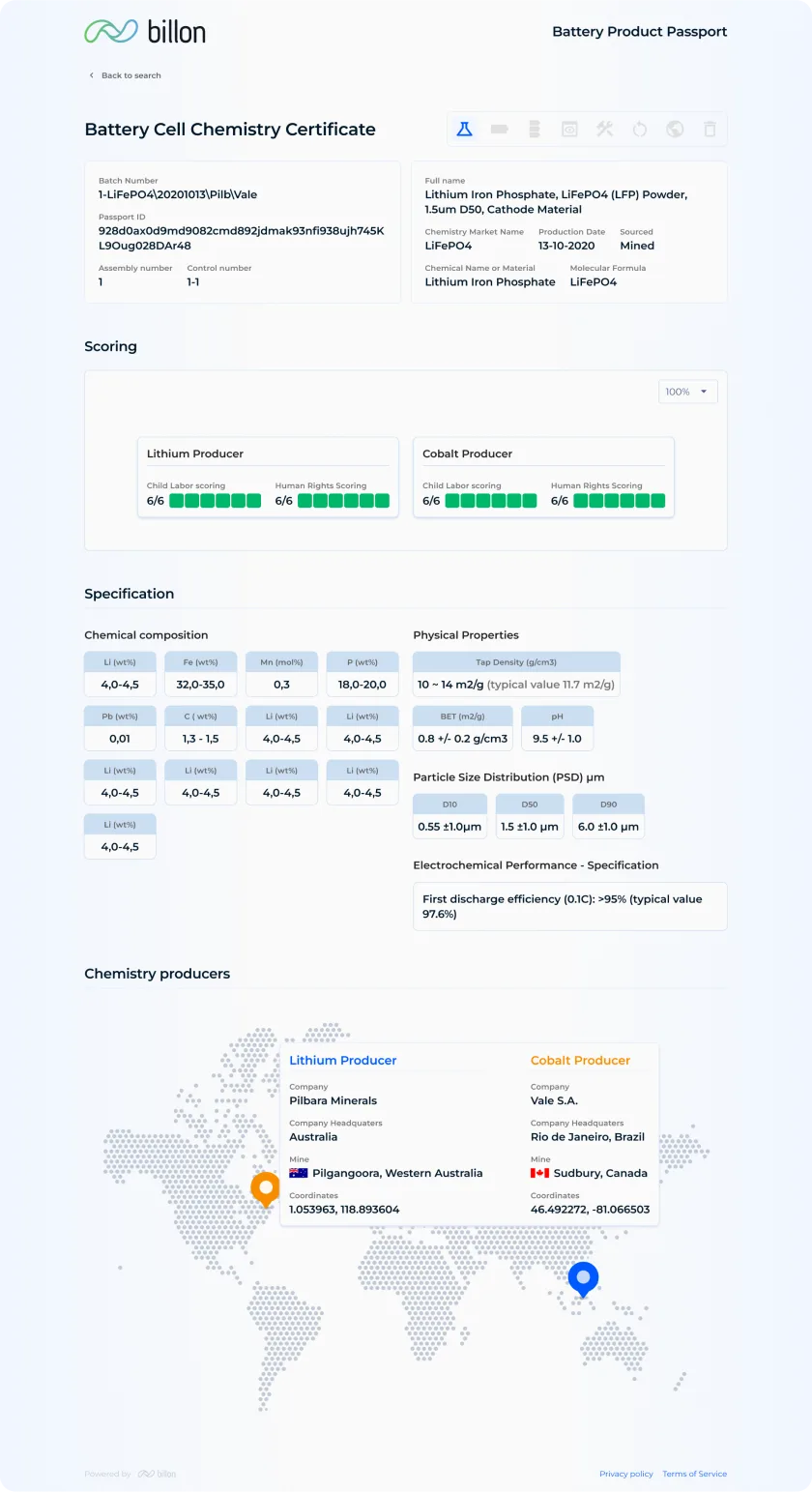 Product Passport post-repair certificate