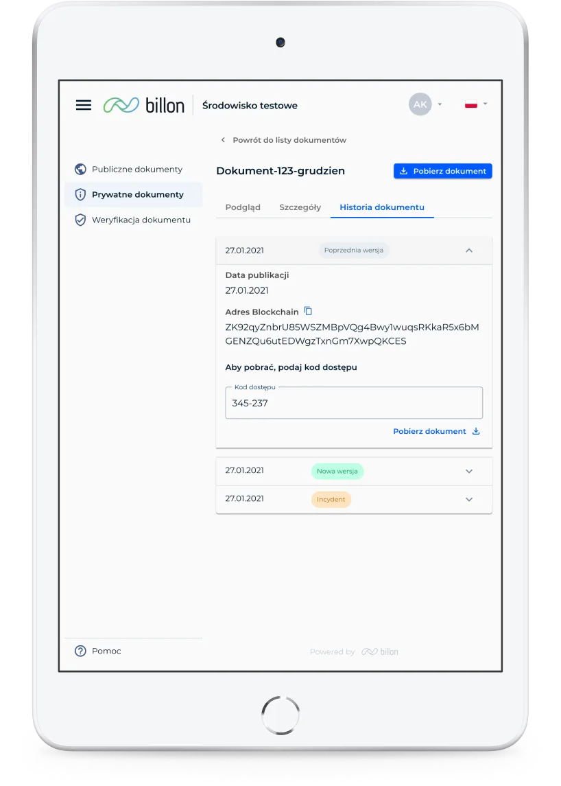 Billon document reader mobile interface slide 4