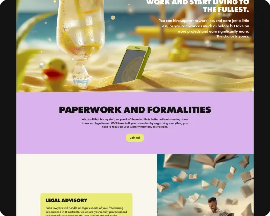 Palto landing page hero section with 3D elements