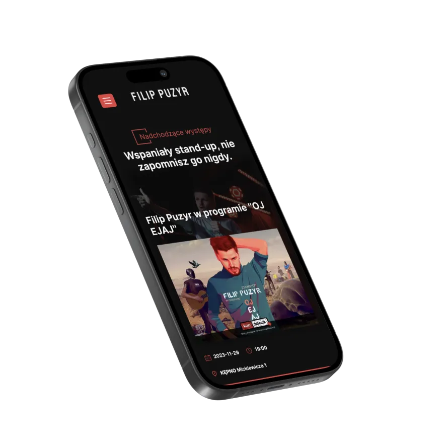 Filip Puzyr mobile-first responsive layout mockup