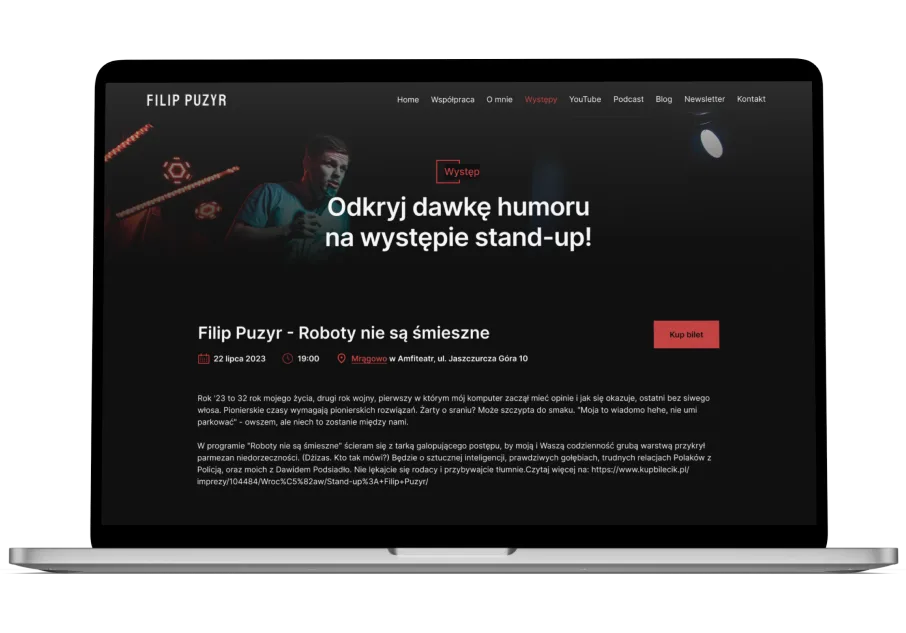 Filip Puzyr website final design summary