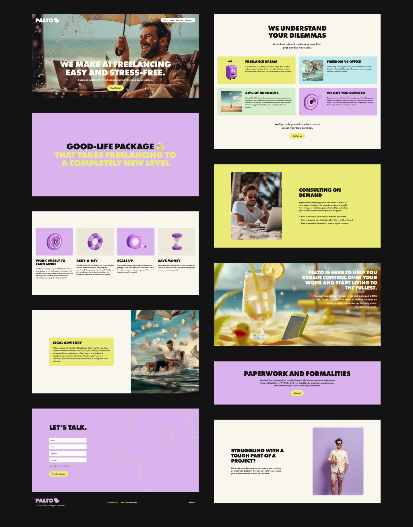 Palto animated brand visual with gradient background