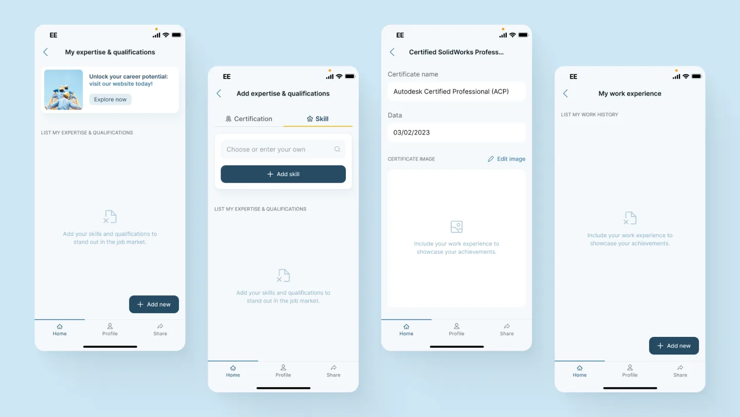 Oversite mobile app interface screens showcase