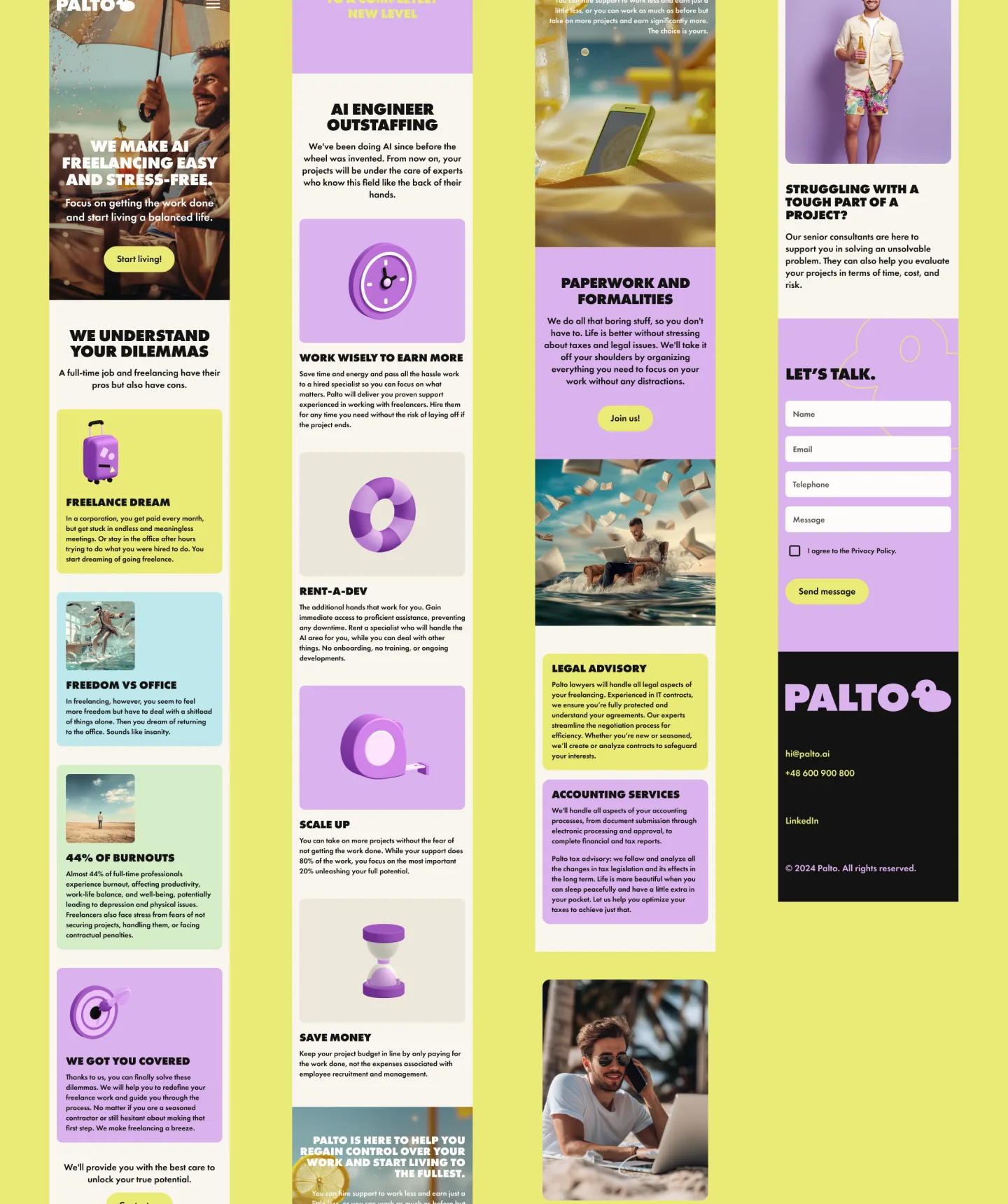 Palto animated background with brand color palette