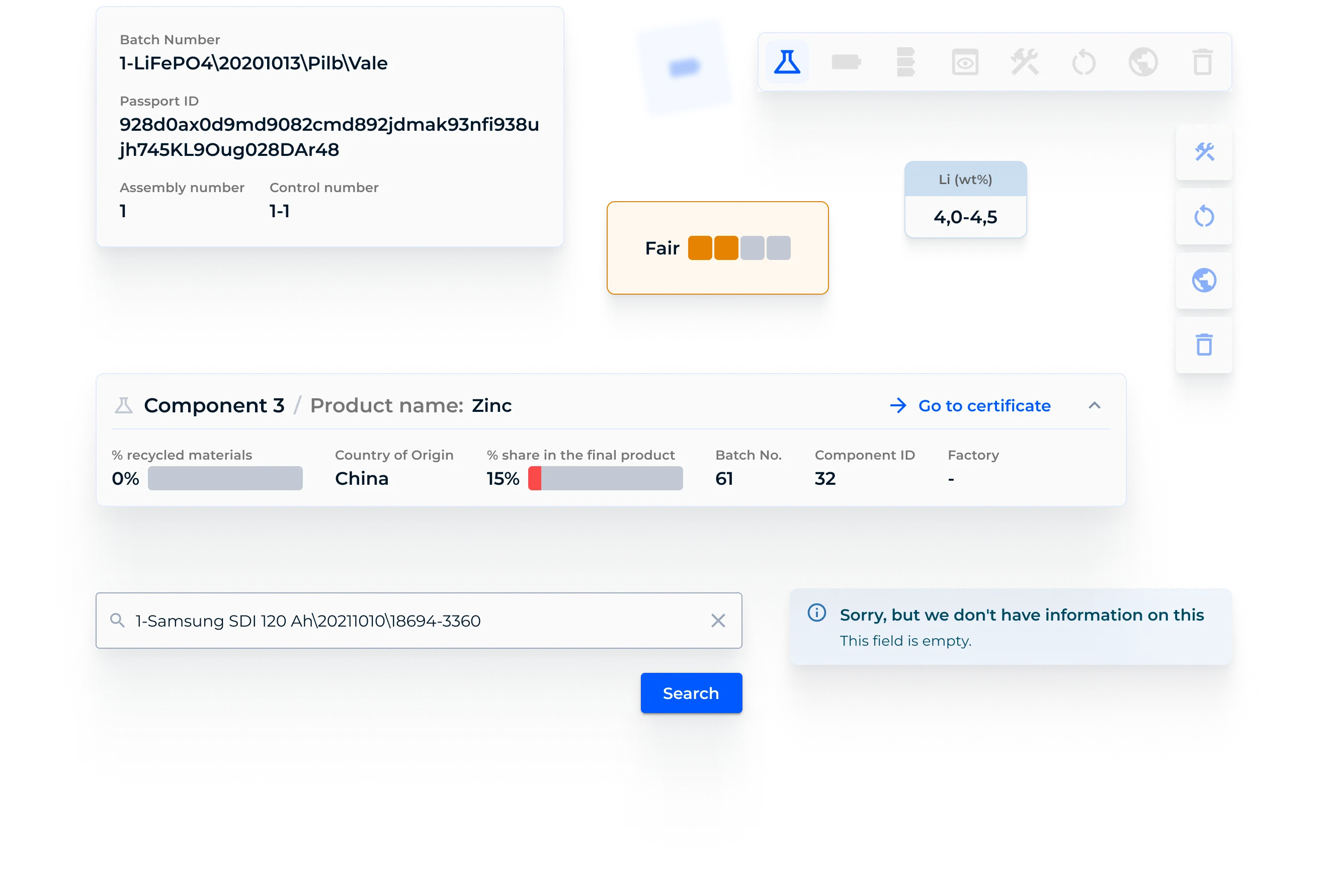 Product Passport design system components