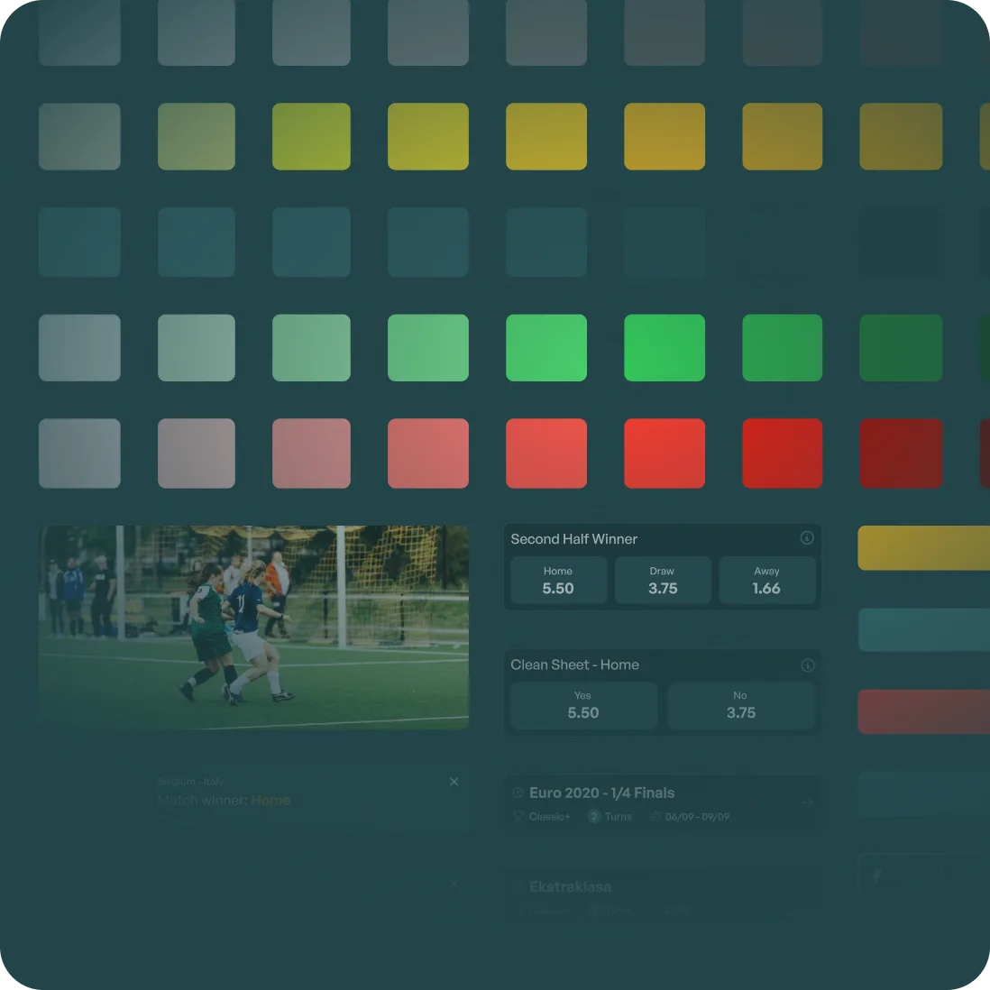 Oddsee visual design elements tablet view
