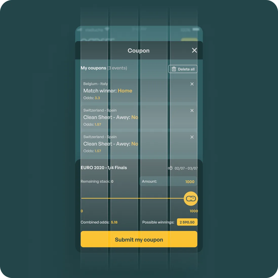 Oddsee interface design patterns tablet view