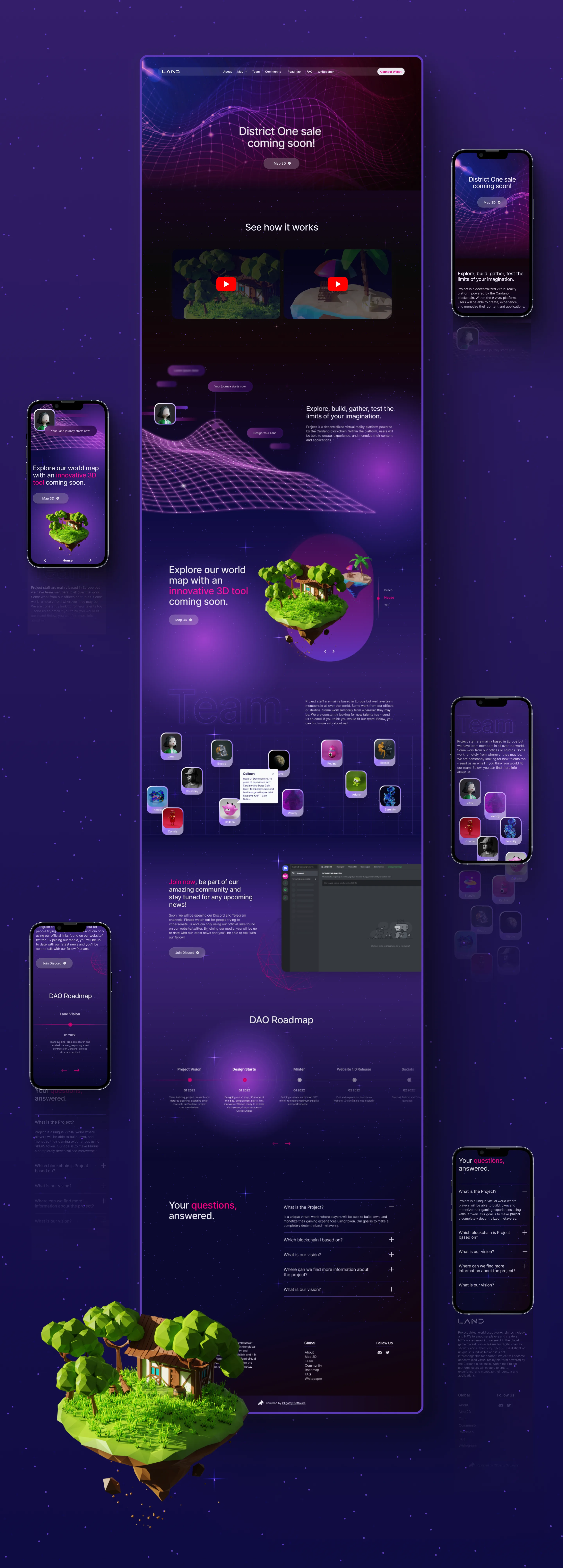 Metaverse full landing page scroll preview