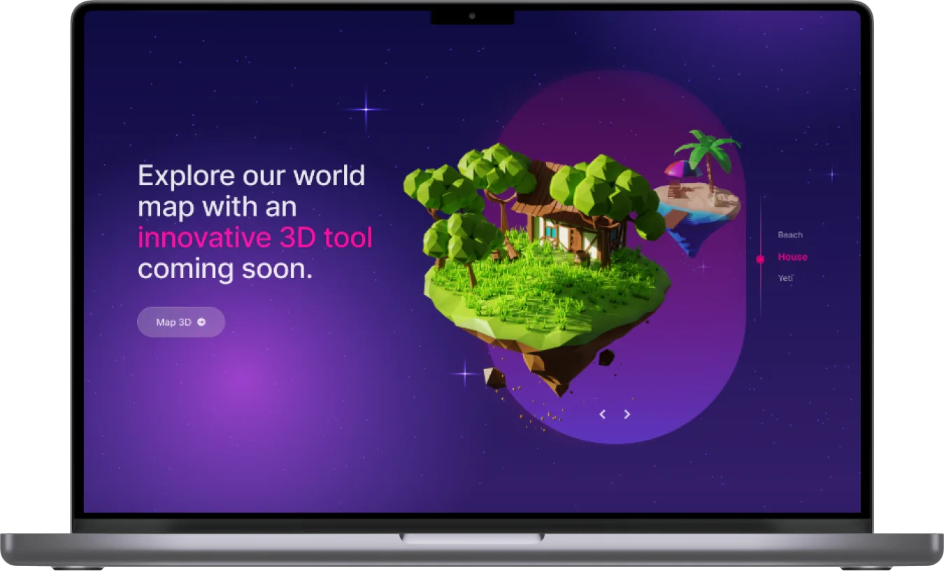 Metaverse landing page MacBook preview