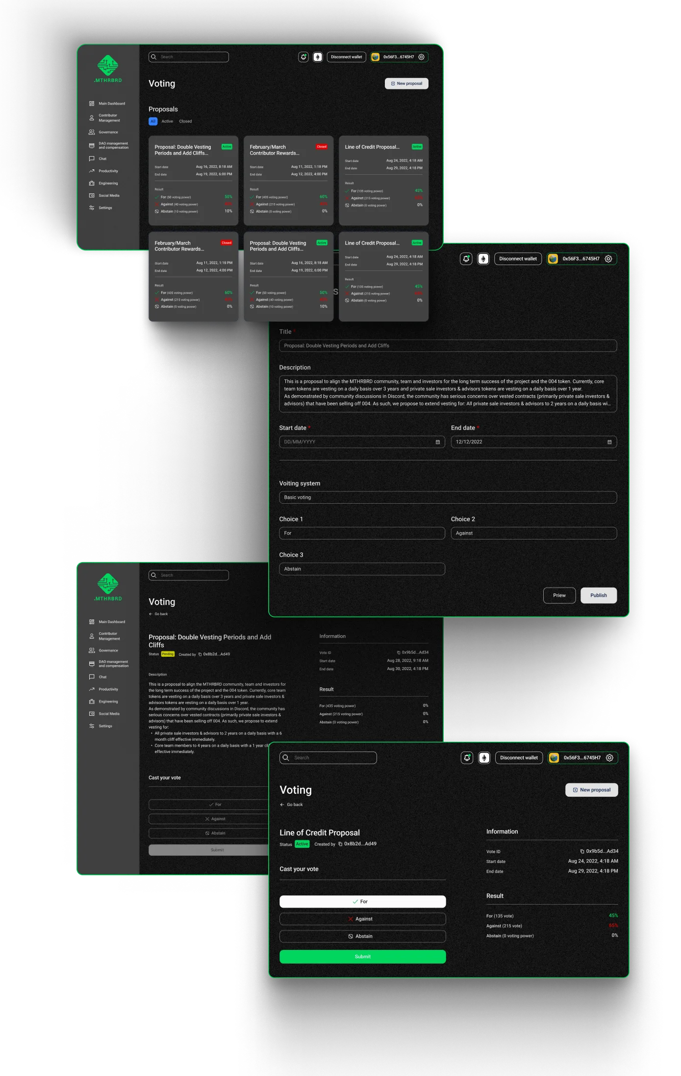 MTHRBRD governance voting screen