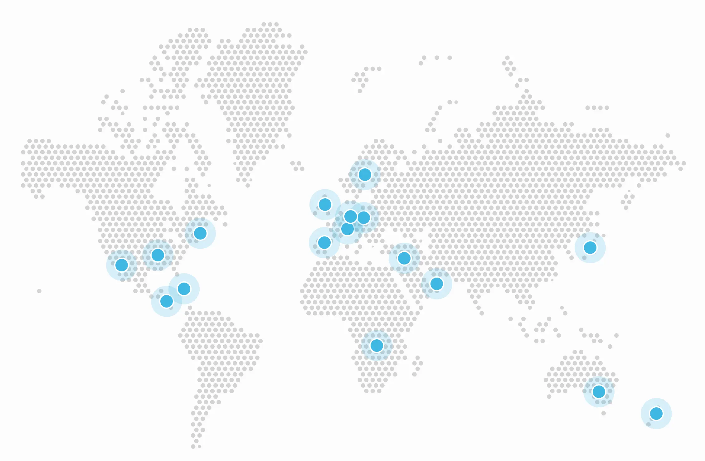 Map of countries where Oligamy Software clients are based